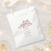 Sachets En Papier Mariage de automne rouge roux routé (Coupé)