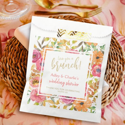Sachets En Papier Mariage de Brunch Floral Aquarelle d'Automne
