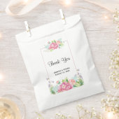 Sachets En Papier Mariage de cadre Floral rose moderne (Coupé)