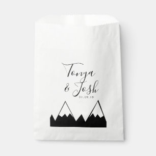 Sachets En Papier Mariage de campagne monochrome au sommet de la mon