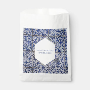 Sachets En Papier Mariage de carreaux portugais rustiques