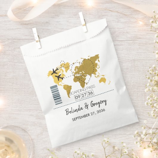 Sachets En Papier Mariage de carte d'embarquement de destination (Coupé)