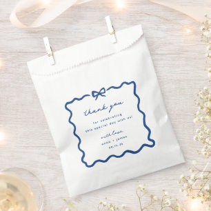 Sachets En Papier Mariage de charpente à mâchoires dessinées en bleu