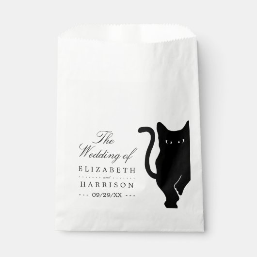 Sachets En Papier Mariage de chat noir Whimsical moderne (Devant)