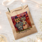 Sachets En Papier Mariage de chats mignons (Coupé)