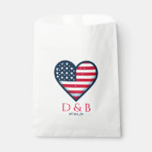 Sachets En Papier MARIAGE de coeur de couple USA (Devant)