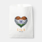 Sachets En Papier Mariage de coeur en couple indien (Devant)