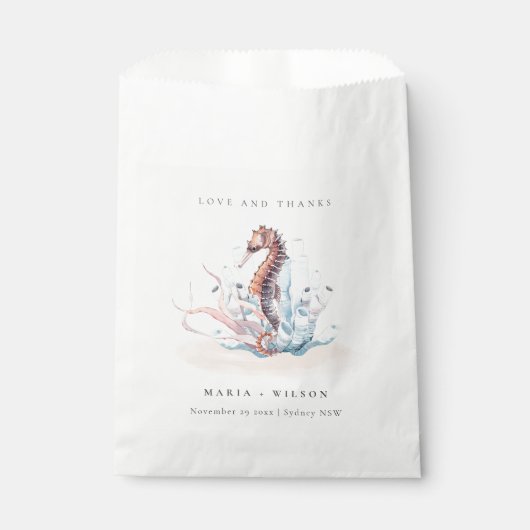 Sachets En Papier Mariage de corail d'algues sous-marines (Devant)