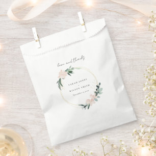 SACHETS EN PAPIER MARIAGE DE COULEUR D'EAU DOUX BLUSH GOLD FLORAL WR