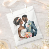 Sachets En Papier Mariage de couple afro-américain (Coupé)