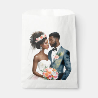 Sachets En Papier Mariage de couple afro-américain