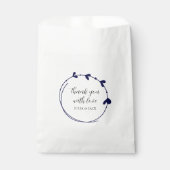 Sachets En Papier Mariage de couronne bleu marine simple coeur (Devant)