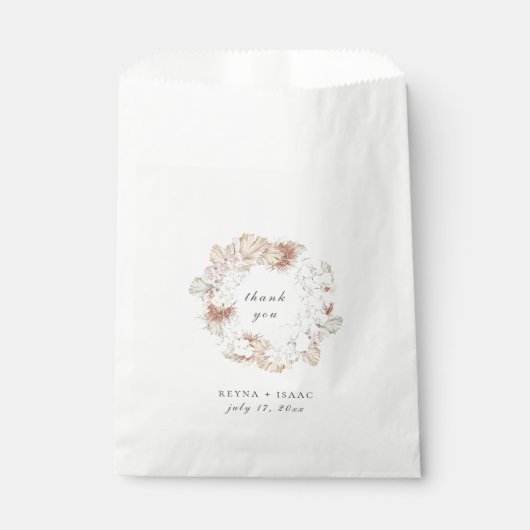 Sachets En Papier Mariage de couronne botanique moderne et chic (Devant)