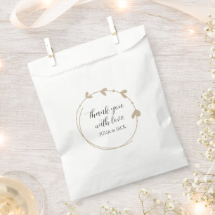 Sachets En Papier Mariage de couronne de coeur simple kaki