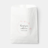 Sachets En Papier Mariage de couronne rose vif simple coeur (Devant)