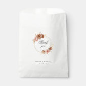 Sachets En Papier Mariage de couronnes de fleurs d'or moderne merci (Devant)