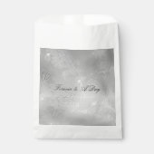 Sachets En Papier Mariage de dentelle fleurie argentée (Devant)