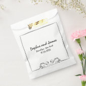 Sachets En Papier Mariage de dessin de cygne manuscrit simple et int (Scellé)