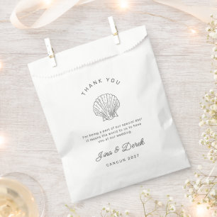 Sachets En Papier Mariage de Destination Merci Noir et Blanc
