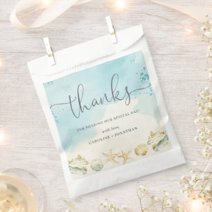 Sachets En Papier Mariage de destination sur la plage océanique Merc
