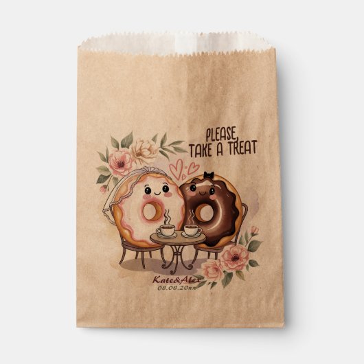 Sachets En Papier Mariage de Donuts (Devant)