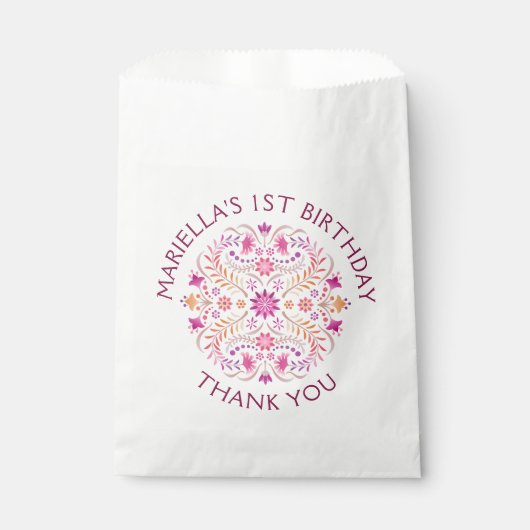 Sachets En Papier Mariage de douche Fiesta Rose Anniversaire (Devant)