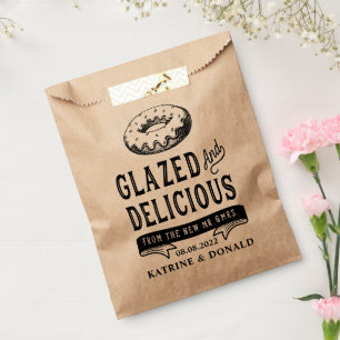 Sachets En Papier Mariage de douche rustique et glacé de beignes