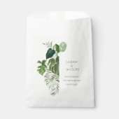 Sachets En Papier Mariage de feuillage tropical moderne Palm Green (Devant)