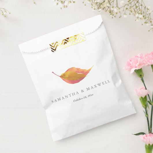 Sachets En Papier Mariage de feuille orange d'aquarelle automnale (Scellé)