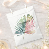 Sachets En Papier Mariage de feuille verte rose tropicale (Coupé)