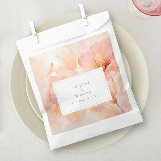 Sachets En Papier Mariage de fleurs d'aquarelle moderne
