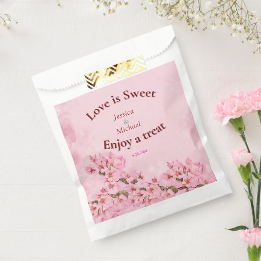 Sachets En Papier Mariage de fleurs de cerisiers roses (Scellé)