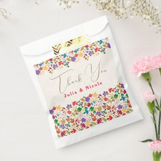 Sachets En Papier Mariage de fleurs de prés pourpre jaune moutarde d (Scellé)