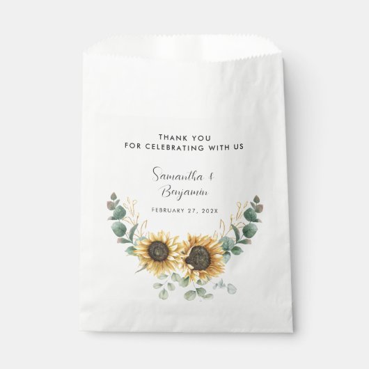 Sachets En Papier Mariage de fleurs de tournesol (Devant)
