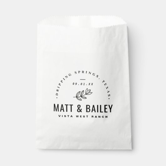 Sachets En Papier Mariage de fleurs modernes Monogramme Merci (Devant)