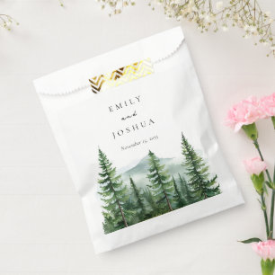 Sachets En Papier Mariage de forêt de pins rustiques
