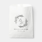 Sachets En Papier Mariage de germes floraux Monogramme initial (Devant)