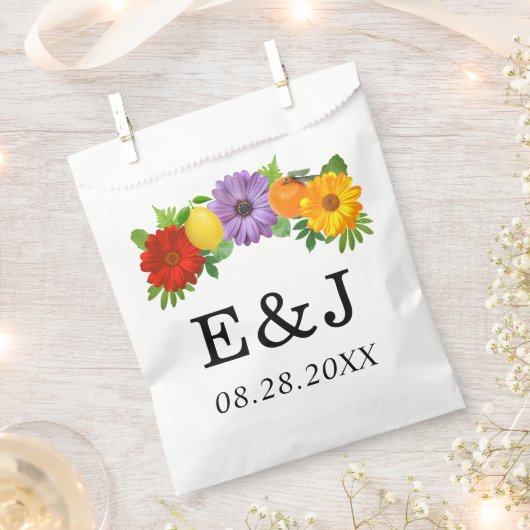 Sachets En Papier Mariage de jardin floral de agrumes (Coupé)