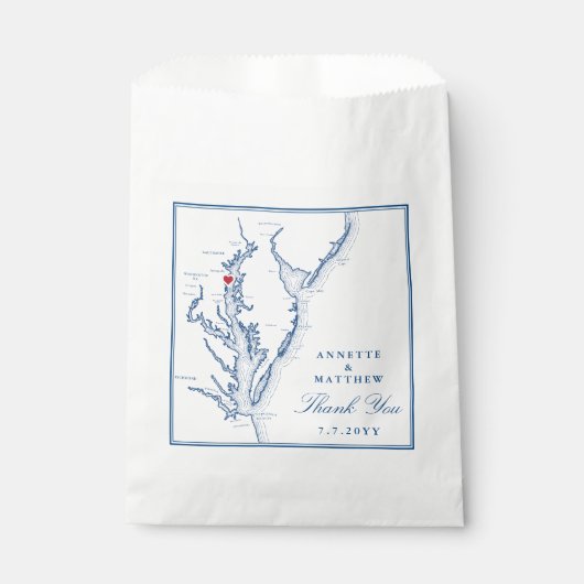 Sachets En Papier Mariage de la baie Annapolis Chesapeake (Devant)