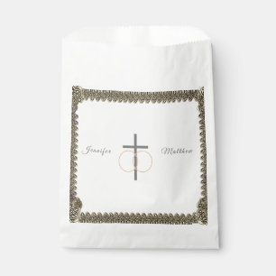 Sachets En Papier Mariage de la Vintage catholique monogramme
