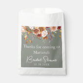 Sachets En Papier Mariage de l'automne vert sauge floral  (Devant)