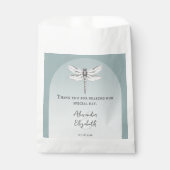 Sachets En Papier Mariage de libellules turquoise (Devant)