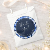 Sachets En Papier Mariage de marbre bleu marine moderne Merci (Coupé)