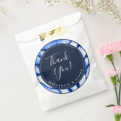 Sachets En Papier Mariage de marbre bleu marine moderne Merci (Scellé)