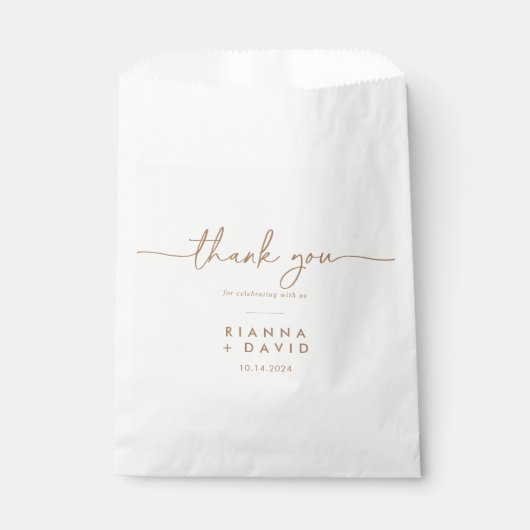 Sachets En Papier Mariage de Merci classique Gold (Devant)