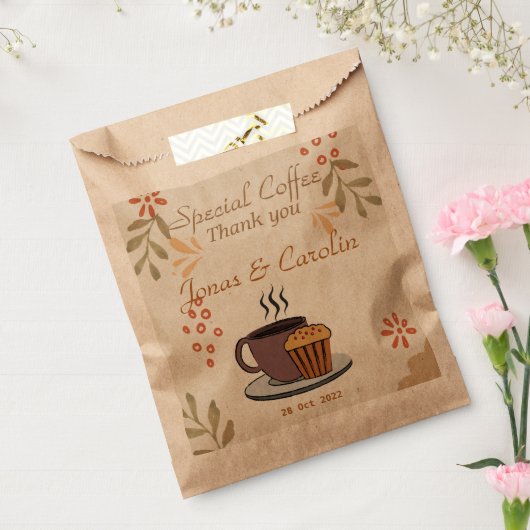 Sachets En Papier Mariage de Merci de café spécial personnalisé (Scellé)