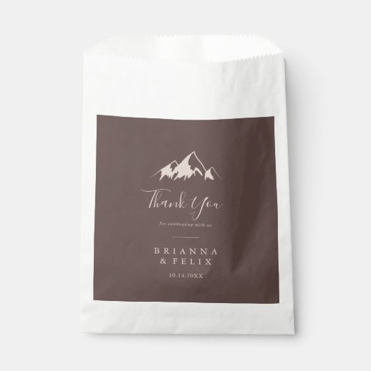 Sachets En Papier Mariage de Merci de Clear Mountain Country (Devant)