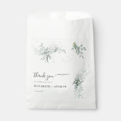 Sachets En Papier Mariage de Merci de feuillage vert (Devant)