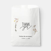 Sachets En Papier Mariage de Merci de fleurs rustiques (Devant)