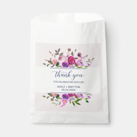 Sachets En Papier Mariage de Merci de jardin romantique (Devant)